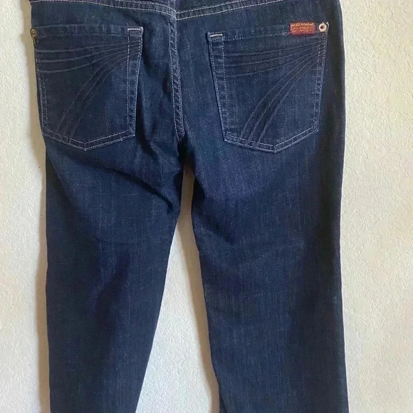 7 For All Mankind Dojo Crop Dark Wash Denim Capri Length Jeans Size 27 - Picture 6 of 9